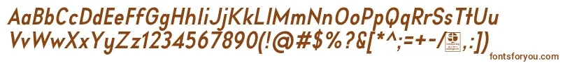 Шрифт AprikasBoldItalicDemo – коричневые шрифты на белом фоне