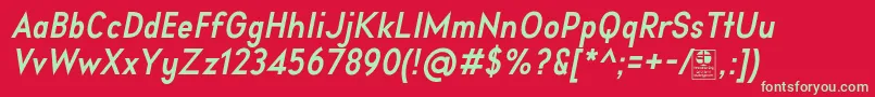 AprikasBoldItalicDemo Font – Green Fonts on Red Background