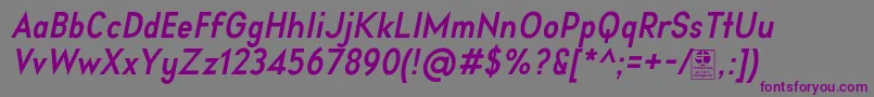 AprikasBoldItalicDemo-fontti – violetit fontit harmaalla taustalla