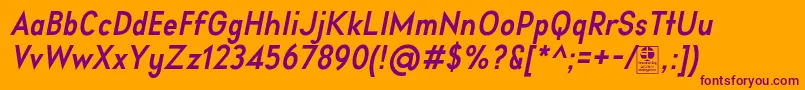 AprikasBoldItalicDemo Font – Purple Fonts on Orange Background