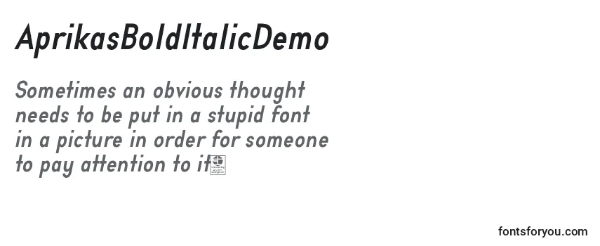 Review of the AprikasBoldItalicDemo Font