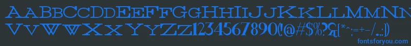 Thin Font – Blue Fonts on Black Background