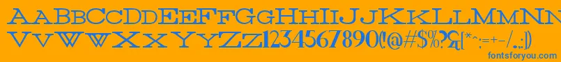 Thin Font – Blue Fonts on Orange Background