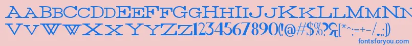 Thin Font – Blue Fonts on Pink Background