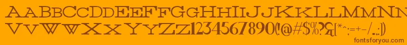 Thin Font – Brown Fonts on Orange Background