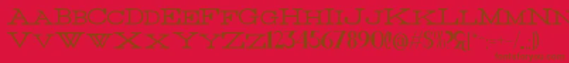 Thin Font – Brown Fonts on Red Background