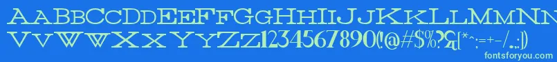 Thin Font – Green Fonts on Blue Background