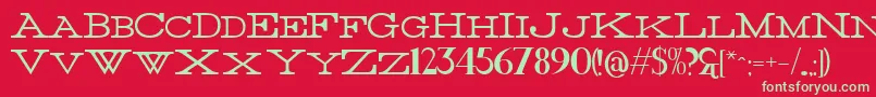Thin Font – Green Fonts on Red Background