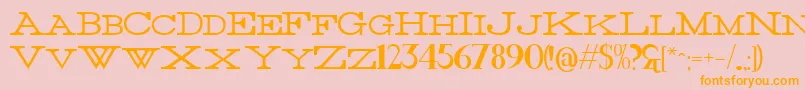 Thin-Schriftart – Orangefarbene Schriften auf rosa Hintergrund