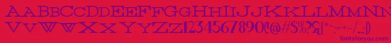 Thin Font – Purple Fonts on Red Background
