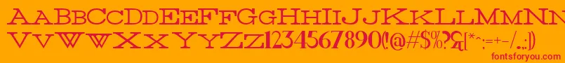 Thin Font – Red Fonts on Orange Background