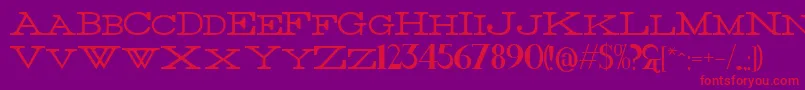 Thin Font – Red Fonts on Purple Background
