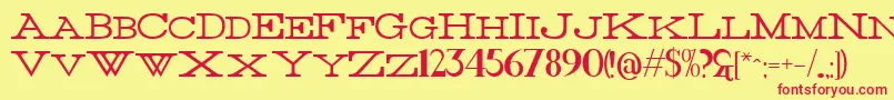 Thin Font – Red Fonts on Yellow Background