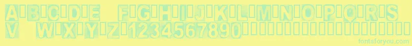 CfcreatureofdarknessRegula Font – Green Fonts on Yellow Background