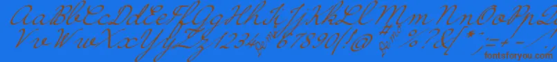 HirondelleDemo Font – Brown Fonts on Blue Background