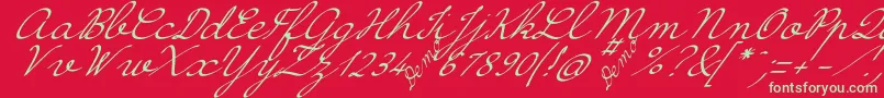 HirondelleDemo-Schriftart – Grüne Schriften auf rotem Hintergrund
