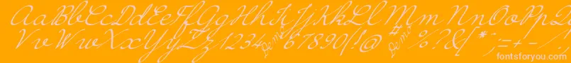 HirondelleDemo-Schriftart – Rosa Schriften auf orangefarbenem Hintergrund