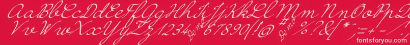 HirondelleDemo Font – Pink Fonts on Red Background