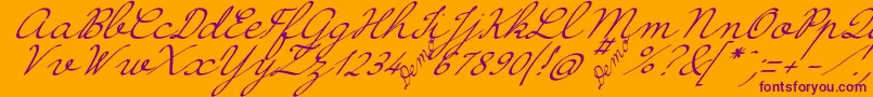 HirondelleDemo Font – Purple Fonts on Orange Background