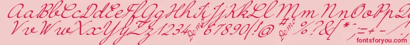 HirondelleDemo Font – Red Fonts on Pink Background