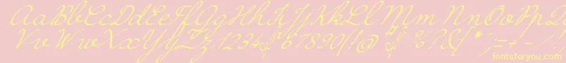 HirondelleDemo Font – Yellow Fonts on Pink Background