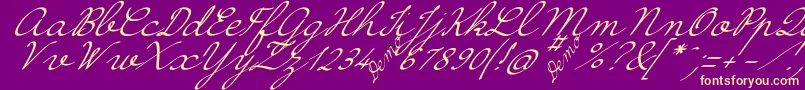 HirondelleDemo-Schriftart – Gelbe Schriften auf violettem Hintergrund