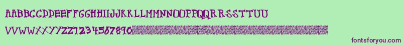 Crispybones Font – Purple Fonts on Green Background