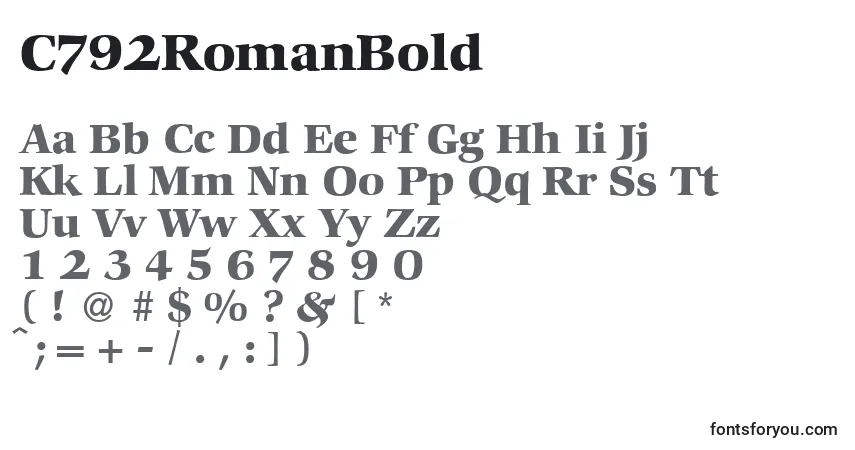 Czcionka C792RomanBold – alfabet, cyfry, specjalne znaki