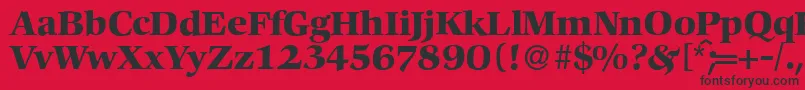 Fonte C792RomanBold – fontes pretas em um fundo vermelho