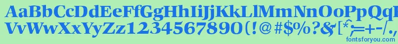 C792RomanBold Font – Blue Fonts on Green Background