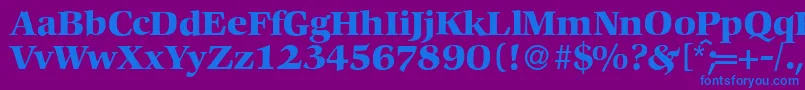 Weitere Informationen zur C792RomanBold-Schriftart C792RomanBold-Schriftart – Blaue Schriften auf violettem Hintergrund