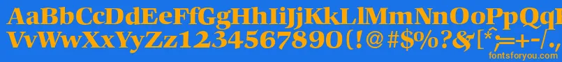 C792RomanBold Font – Orange Fonts on Blue Background