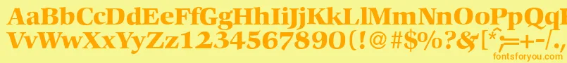 C792RomanBold Font – Orange Fonts on Yellow Background