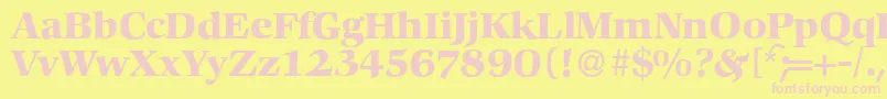 C792RomanBold Font – Pink Fonts on Yellow Background