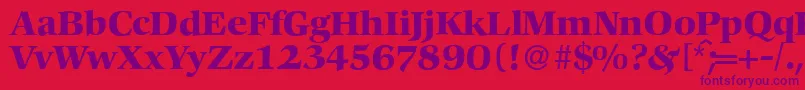 C792RomanBold Font – Purple Fonts on Red Background