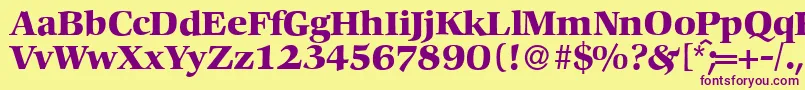 C792RomanBold Font – Purple Fonts on Yellow Background