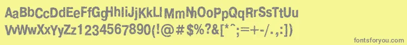Crashc Font – Gray Fonts on Yellow Background