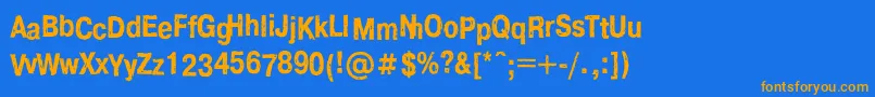 Crashc Font – Orange Fonts on Blue Background