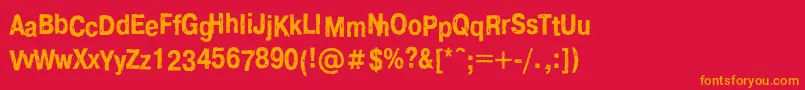 Crashc Font – Orange Fonts on Red Background