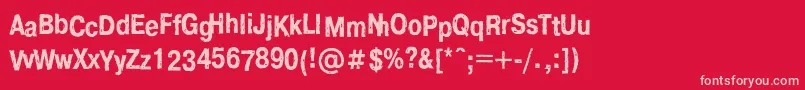 Crashc Font – Pink Fonts on Red Background