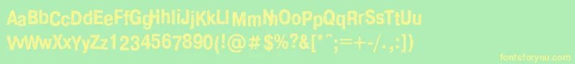 Crashc Font – Yellow Fonts on Green Background