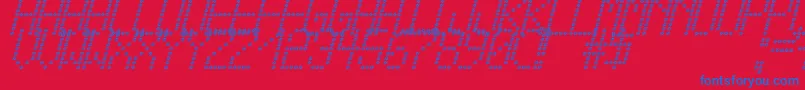 CrossLedTfbCursive Font – Blue Fonts on Red Background