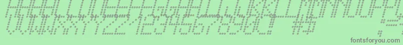 CrossLedTfbCursive-fontti – harmaat kirjasimet vihreällä taustalla