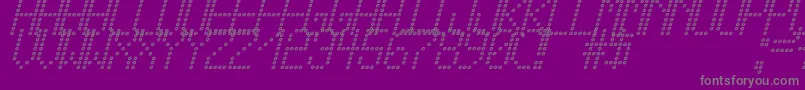 CrossLedTfbCursive-fontti – harmaat kirjasimet violetilla taustalla
