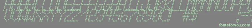 CrossLedTfbCursive-fontti – vihreät fontit harmaalla taustalla