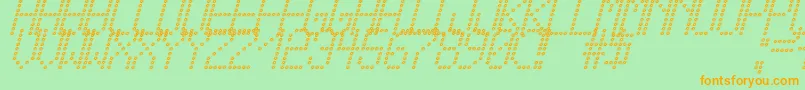 CrossLedTfbCursive Font – Orange Fonts on Green Background