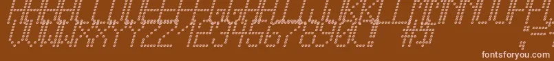 CrossLedTfbCursive Font – Pink Fonts on Brown Background