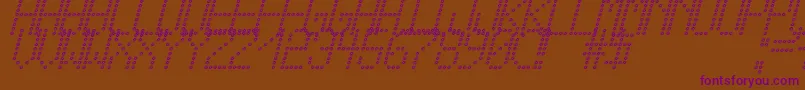 CrossLedTfbCursive-Schriftart – Violette Schriften auf braunem Hintergrund