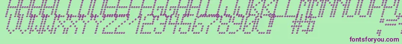 CrossLedTfbCursive Font – Purple Fonts on Green Background
