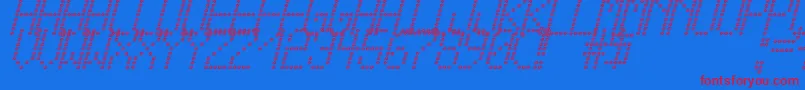 CrossLedTfbCursive Font – Red Fonts on Blue Background